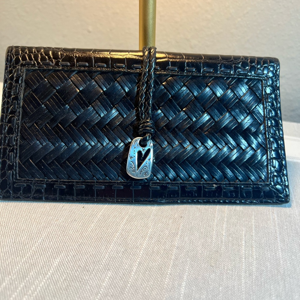 Brighton Black Woven wallet with Silver Accent